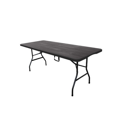 Tree O โต๊ะอเนกประสงค์ ขนาด 6ฟุต พับครึ่ง ลายไม้  SN-F180WD-BK ดำ